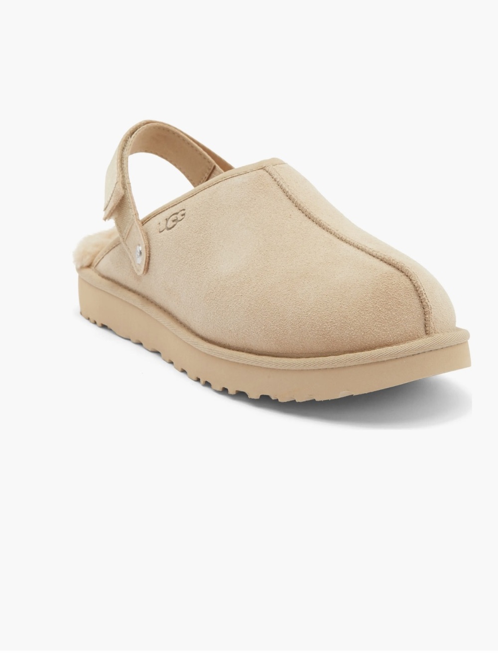UGG Lanah Clog Women Sand Suede Shearling Slip-On Clog size 11 men size 9 like